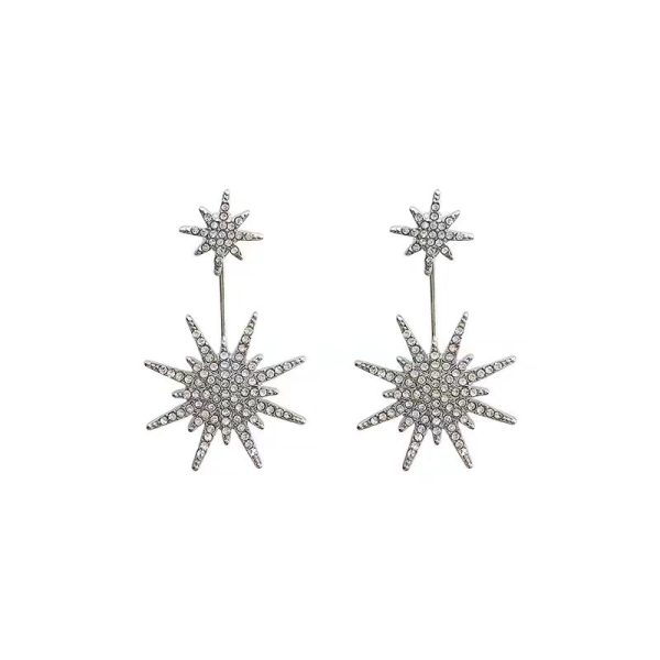 fanpo Earrings, Fashionable star shape earrings, Silver Earrings for Women